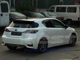 Lexus CT 200H autófóliázás: Avery Gloss pearl white cb1610002 autó fóliával és 3M kavicsfelverődés elleni autó fóliával 07