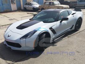 Corvette Z06 carbon 65 edition autófóliázás: 3M Ventureshield kővédő, kavicsfelverődés elleni autó fóliával 03