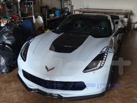 Corvette Z06 carbon 65 edition autófóliázás: 3M Ventureshield kővédő, kavicsfelverődés elleni autó fóliával 05