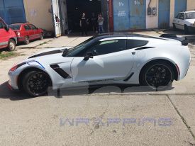 Corvette Z06 carbon 65 edition autófóliázás: 3M Ventureshield kővédő, kavicsfelverődés elleni autó fóliával 06