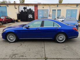Mercedes S500 autófóliázás: 3M g377 gloss cosmic blue autó fóliával 6
