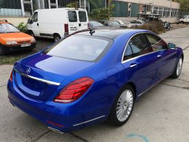 Mercedes S500 autófóliázás: 3M g377 gloss cosmic blue autó fóliával 7