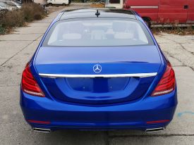 Mercedes S500 autófóliázás: 3M g377 gloss cosmic blue autó fóliával 8