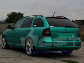 Skoda Octavia MK II Kombi autófóliázás: Teckwrap Emerald Green VCH305 autó fóliával 9