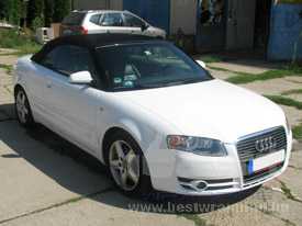 Audi A4 Cabriolet autófóliázás: Avery Supreme Diamond White autó fóliával 01