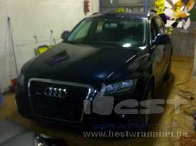 Audi Q5 autófóliázás: gyöngyházfehér autó fóliázás 05