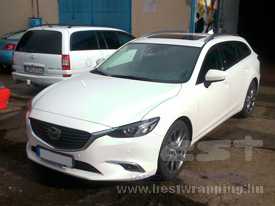 Mazda 6 autófóliázás: KPMF metál cseresznye vörös autó fóliával 5