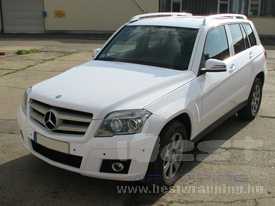 Mercedes GLK fóliázás: fényes fehér autó fóliázás 3